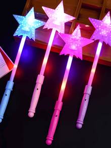 10-Pack LED Magic Wands, Colorful Neon Light Sticks, Plastic Flashing Heart Wands For Graduation Parties - RF1 Estrela - Surtido - Ver 7