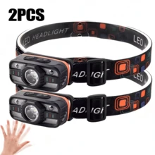 1/2 Stücke Bewegungssensor Ultrahelle LED Stirnlampe, Hochintensiv wasserdichte Stirnlampe für Camping, Terrasse, Garten, Outdoor, Nachtarbeit, Laufen - Scheinwerfer - Übersicht 9