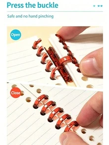 10 Pieces Of 5-Hole Ring Binders, Snap Rings, DIY Detachable Coil Binding Rings, Ring Folders, And Ring Binder Accessories. - 5-hole - View 8