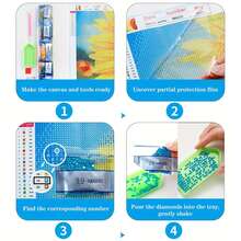 1 Set de Pintura de Diamantes sin Marco para Decoración del Hogar, Combinando Arte de Diamantes 5D, Perfecto para Principiantes Adultos DIY Pintura de Diamantes Redonda Completa, Ideal para Decorar Espacios y Dar Regalos Sorpresa - diamante redondo - Ver 2