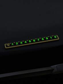 Hidden Privacy Design Car Temporary Parking Phone Number Holder, Night Fluorescent Luminous Digit Car Dash Park Contact Sign, Easy Assembly Reusable Number Stickers, Non-Slip Base No Residue Glue Car Interior Parking Accessory - A - View 5