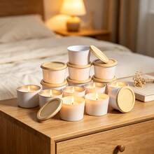 HIZTGHC 10pcs With Lids Candle Iron Cans, Smooth White Iron Candle Containers, Suitable For DIY Candle Gifts, Ideal Containers For Making Customized Souvenirs For Weddings, Bridal Showers And Birthday Parties - Cupcake Liner - View 8