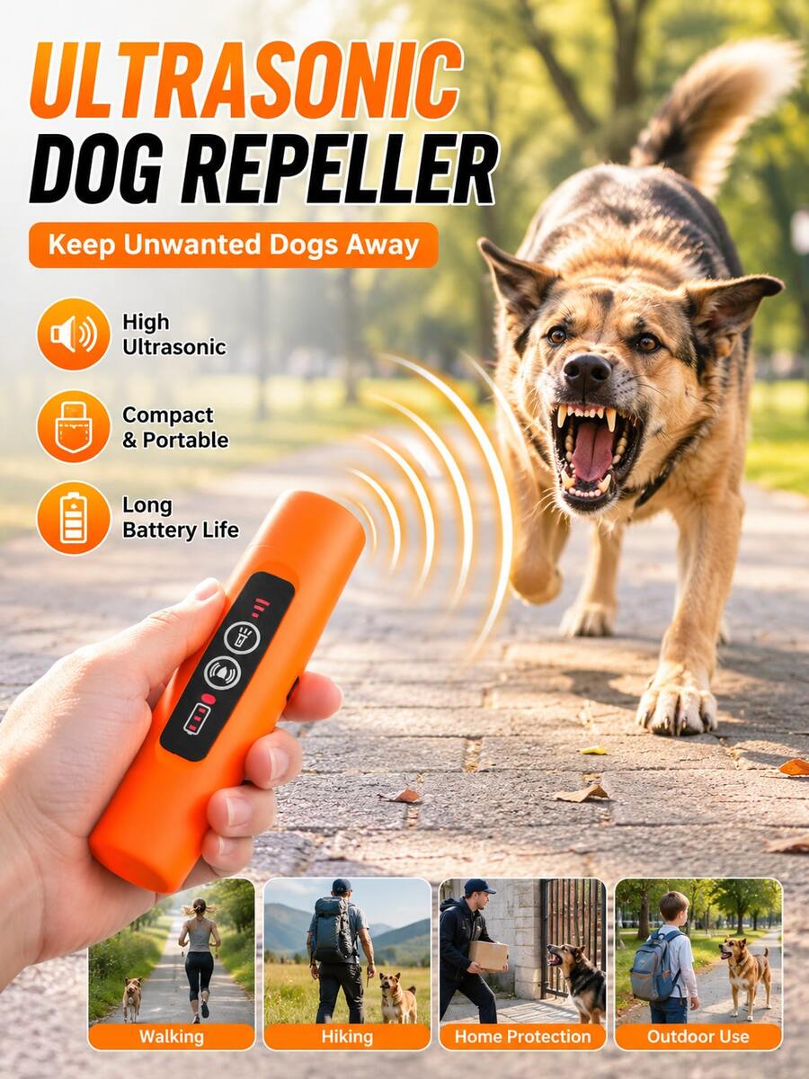 Dog Barking Deterrent, Ultrasonic Dog Barking Inhibitor, Rechargeable Dog Training Device, For Barking, Biting, Jumping, Portable Handheld Barking Control Device, Indoor And Outdoor Use, USB Charging