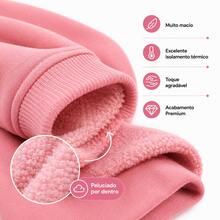 Thick Cotton Jogger Sweatpants With Pockets, Comfortable Style, Elastic Waistband. - 玫瑰紅 - 查看 3