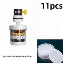11pcs 6-Layer Filtration Faucet Water Purifier Set (1 Filter Head + 10 Filter Cartridges), Anti-Splash High Pressure Water-Saving Nozzle, 360° Rotatable Kitchen Bathroom Sink Water Purifier, Suitable For Home Dishwashing, Vegetables, Rice, Etc. - Swivel Faucet Filter - View 11