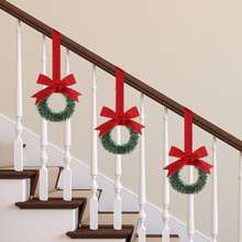 Christmas Wreath Decoration, Christmas Kitchen Cabinet Wreath With Ribbon, Mini Christmas Wreath, Small Kitchen Christmas Decor, Suitable For Kitchen And Dining Room Christmas Holiday Decoration - Christmas Wreath - View 4