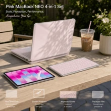 NEO 4-in-1 Full Body Protection Kit, Casing Laptop Hard Shell Bening Kristal Anti-Menguning, Pelindung Keyboard Silikon Anti Debu, Pelindung Layar Bebas Gelembung Definisi Tinggi, Film Trackpad Anti Sidik Jari, Casing Pelindung Tahan Gores dan Tahan Guncangan dengan Potongan Presisi dan Pas Ramping - View 4