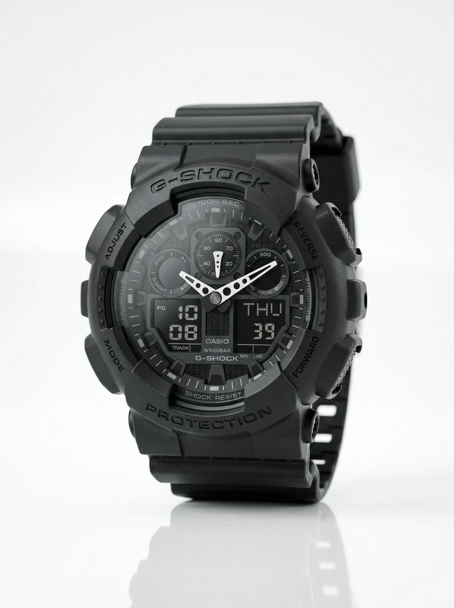 Casio 卡西欧 G-Shock 男士手表 GA100-1A1 - 黑色 - 查看 1