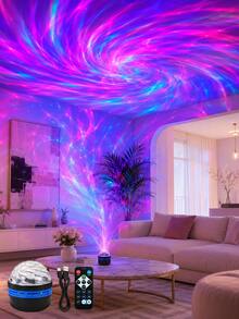 Creative Aurora LED Galaxy Projector Light, Dynamic Starry Night Glow, USB Powered Space Atmosphere Lamp With Stunning Nebula Effect, Romantic Decor For Bedroom, Living Room, Game Room, Party, Birthday, Family Gathering And Holiday Gift - Multicolor - View 8