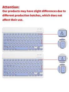 Teclado Bluetooth Ultra Delgado Portátil Mini Inalámbrico Recargable Compatible con Teléfono Apple Compatible con Tableta Teléfono Smartphone IOS Android Windows - Morado - Ver 4
