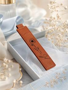 Personalized Pen Holder For Notebook, Leather Single Pen Pouch With Elastic Band, Back To School Gift, Teacher Appreciation Gift, Pen Holder, School Supply, Teacher Present, Student Gift, Sleeve, Writing Gift, Teacher Gift, Back To School - Multi-color - Month Flower Pencil Case - View 6