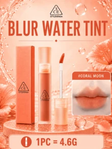 3CE Water Tint #CORAL MOON 4.6g, Soft-Focus Matte Finish, Non-Sticky, Instant Film-Forming For Long-Lasting Color, Daily Essential - #CORAL MOON - View 12