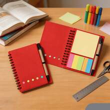 Aesthetic Kraft Paper Cover Spiral Notebook With Pen, 5-Color Sticky Notes And Index Tabs Set, Lined Pages Office And Study Notebook, Inspirational "Thank You" Journal, Compact Desktop Stationery Organizer, Portable Daily Work And Study Memo Planner, Smart Notebook, Stationery Store, School Supplies Labels, School, A4 Smart Notebook, Learning Supplies, School Subjects, Notebook, Binder, Sticky Notes, Cute Sticky Notes Set, Sticky Notes, Cute Sticky Notes, Sticky Notes Dispenser, Random Color Shipment - Multicolor - View 7