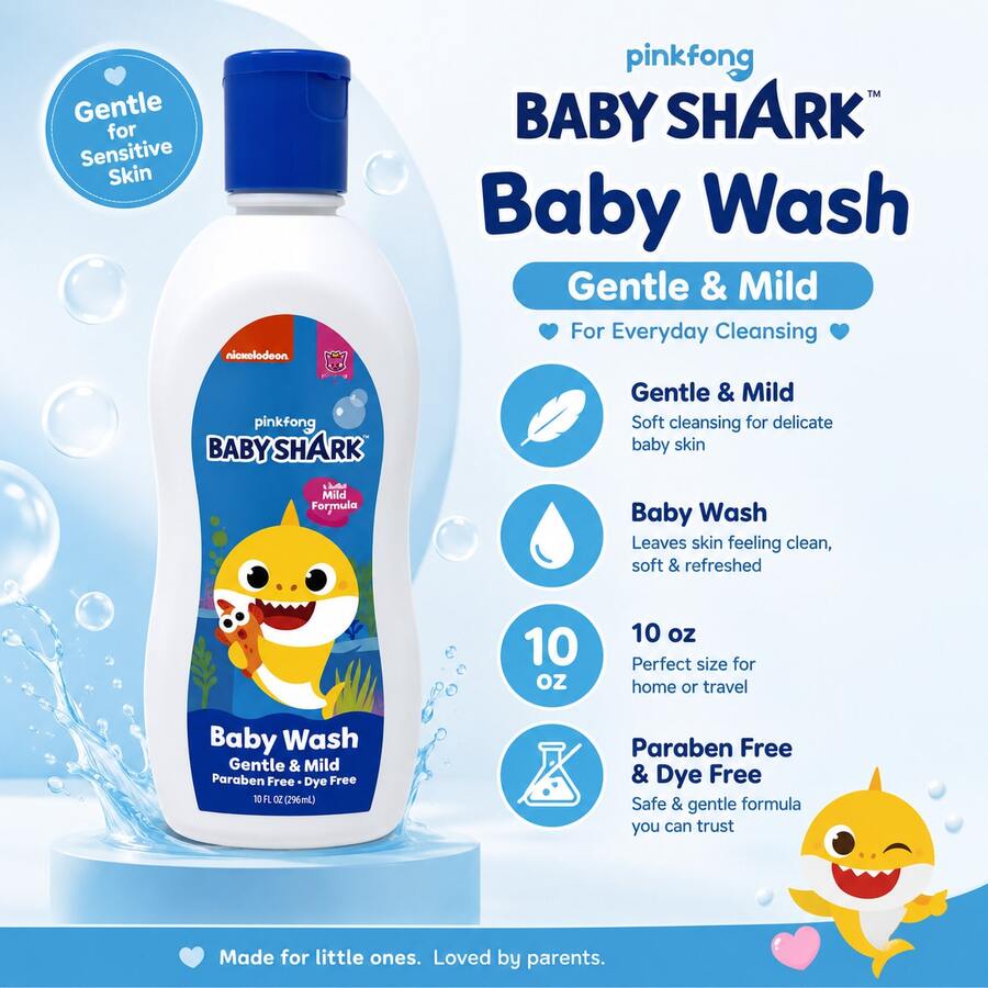Pinkfong Baby Shark Gentle & Mild Baby Wash 10 Oz - Coconut - View 1