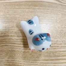 2pcs Ceramic Cat Shaped Chopstick Rest Holder, Cute Ins-Style Kitty Utensil Stand, Creative Tabletop Decor Stationery Holder - Multicolor - View 10