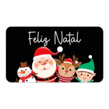 Tapete Avulso Natalino para Porta Entrada ANTIDERRAPANTE EMBORRACHADO Noel & Amiguinhos - Multicolorido - Visão 3