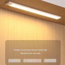 LED感應式櫥櫃燈 USB充電，20/30/40cm 3色可調光護眼燈條，常亮與感應模式，無線黏貼壁燈，適用衣櫥、廚房、樓梯、臥室、浴室 - 三色光 - 查看 9