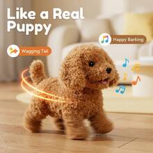Simulated Robot Puppy Pet Toy, Realistic Mini Robot Dog, Electronic Pet Dog. It Can Learn To Walk, Bark And Wag Its Tail Like A Real Dog. Suitable For Family Use, Can Be Used As A Small Toy Companion For Children Or Pets. - 第二代領結(棕色) - 查看 8