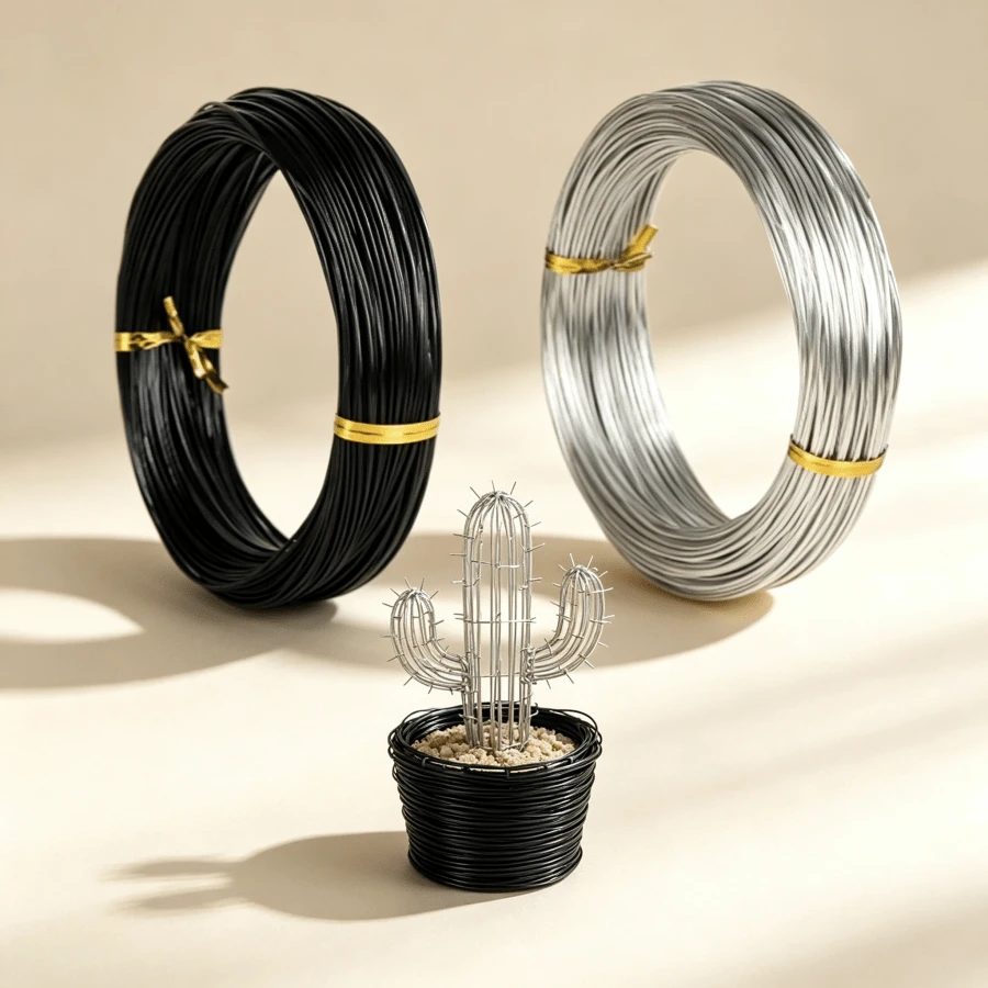 Trimcoo 2mm X 5m Gold/Silver/Black Plated Flexible Craft Metal Wire, Suitable For Jewelry Making, Beading And DIY - 1 Roll Silver - View 1