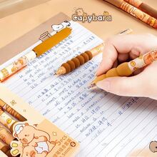 12-6-1 水豚凝膠筆 可擦拭原子筆 順滑書寫 藍色墨水 高顏值文具 學生用品 開學季 - 彩色 - 查看 3