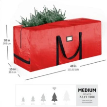 1pc, 48inch/65inch, Large Storage Bag, Multi-Functional Storage Bag, Storage Bag, Suitable For: Christmas Tree, Christmas Supplies, Furniture Supplies - Red - View 9