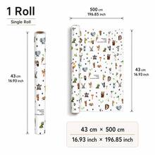 捲裝卡通趣味公雞格紋印花包裝紙,43*500cm/1000cm 彩色雞圖案禮品包裝紙,適用生日、節日禮物與花束包裝 - 遇見動物 - 查看 4