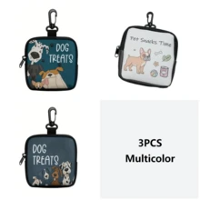 VINCAN Cute Dog Pattern Dog Treat Storage Bag, With Hook And Zipper, Durable Polyester Pet Training Bag, Portable Dog Food Storage Bag, Suitable For Puppy Training And Outdoor Walks, Essential Accessory For Dog Owners - Multicolor - View 19