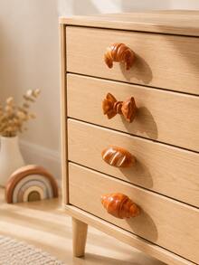 Decorative Bread Shaped Wooden Drawer Pulls Cabinet Knobs, Suitable For Baby Room Vanity Dresser Wardrobe Closet Furniture Hardware Set - Furniture Handles - View 1