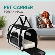 Large Capacity Breathable Cat & Dog Backpack, Outdoor Pet Portable Backpack, Handheld Foldable One Shoulder Dog/Cat Carrier, Suitable For Small Dogs, Cats, Rabbits, Puppies - Grey - View 7