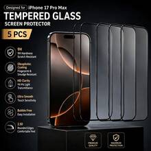 9D 全螢幕鋼化玻璃螢幕保護貼 - 相容 iPhone 17 Pro Max, 16 Pro Max, 16e, 15, 14 Plus, 13, 12, 11 Pro Max, X, XS MAX, XR | 高畫質透明、防刮、無氣泡安裝、相容手機殼、高品質玻璃保護、光滑表面、防眩光、頂級配件 - 無色 - 查看 17
