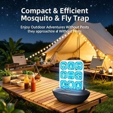 1pc Sticky Mosquito Trap Light, Home Mosquito Repellent Sticky Light With Adhesive Board, Sticky Glue Board Fly Catcher, Portable Bedroom Office Pest Control Device, Insect Catcher, Suitable For Home, Bedroom, Kitchen, Office And Travel - Light-attracting Mosquito Killer - View 2