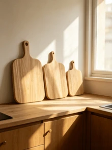 1pc Solid Oak Wood Cutting Board, Wooden Board, Kitchen Decor, Kitchen Utensils, Easy To Clean Rolling Pin, Suitable For Kitchen Countertop, Meat, Fruit, Vegetable, Bread And Baking Supplies Cutting Board, Also Can Be Used As Serving Tray, Add Home Happiness, Great Gift, Housewarming Gift, Birthday Gift, Kitchen Masterpiece - View 5