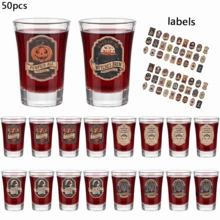 4/6/50pcs Halloween Acrylic Shot Glasses, Transparent Plastic Mini Shot Glasses, Suitable For Liquor, Wine, Whiskey And Party Cocktails, Cute Witch Potion Cups, Pumpkin Decor, Candy Bar, Friends Gift, Halloween Home Decor, Halloween Party Favors - Transparent 001 - View 1