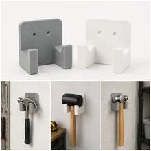 1pc Compact No-Drill Self-Adhesive Space-Saving Rust-Resistant Plastic Wall-Mounted Hammer Holder, Vertical Tool Storage Rack Organizer For Garage Workshop Workbench - A - View 5