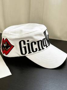 1 buah Topi Hip Hop Unisex Bordir Huruf & Bibir, Topi Baseball Gaya Jalanan dengan Bagian Atas Lembut yang Dapat Diatur, Cocok untuk Pesta Jalanan - Mulut Besar - View 9