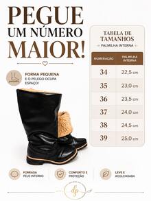 Women's Mid-Calf Boot With Fleece Lining, Comfortable For Winter - Negro - Ver 1