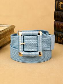 APLCSEY 3pcs Women's Blue Woven Belts, Bohemian Style, Perfect For Shopping, Party Outfits, Fashion, Suitable For Daily Wear - Black Brown Blue - View 3