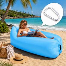 1pc Portable Inflatable Sofa Lounge Chair With Storage Bag, No Pump Needed Single Person Foldable Inflatable Sofa Travel Mat, Lightweight Rectangular Outdoor Seat, Suitable For Camping, Beach, Picnic, Backyard, Festival, Concert, Travel And Nap - Multicolor - View 12