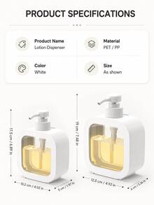 Transparent Hand Sanitizer Dispenser Bottle, Home Soap Dispenser, Shampoo Bottle Container, Press-Type Bathroom Shower Gel Bottle, Plastic Squeeze Lotion Dispenser Empty Bottle Refillable - Protective - Refillable Dispensing Bottles - View 5
