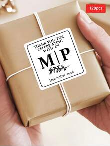 1-120pcs Square Waterproof Wear-Resistant Customized Stickers, Exclusive Text & Pattern, Strong Adhesive Self-Stick, For Storage Area Division, Cosmetic Dispensing, Storage Box Labeling, Miscellaneous Item Classification, Wedding Gift Box & Gift Labeling, Etc. Practical Item For Newlyweds, Colleagues, Travel Enthusiasts, Couples On Trips, Short & Long Distance Travelers. Suitable For Mother's Day, Father's Day, Anniversary, Back To School, Wedding, Party And More Occasions - Multicolor 1 - View 27
