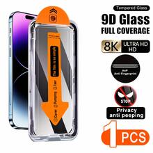 CASECOPS 1pc One-Click Dust-Free Installation Privacy Tempered Glass Screen Protector, Compatible With IPhone 17/16/15/14/13/12/11/XS Max/XR All Series, Anti-Peeping, Anti-Scratch, Anti-Fingerprint, Auto-Alignment, Bubble-Free, Fast And Convenient Application, Full Coverage, Compatible With Phone Cases - Black - View 1