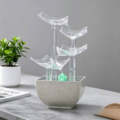 Fuente de agua relajante y de alivio del estrés, estilo moderno minimalista de lujo, adecuada para sala de estar, decoración del hogar de lujo, escritorio de oficina, dormitorio, comedor, mostrador de caja, paisaje, regalo cálido para días festivos