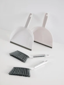 Haus Hana Desktop Broom, Brush, Dustpan Set, Household Plastic Soft Bristle Mini Sweeping Brush, For S,Kitchen,Bathroom,Home,Household Supplies - Multicolor - View 2