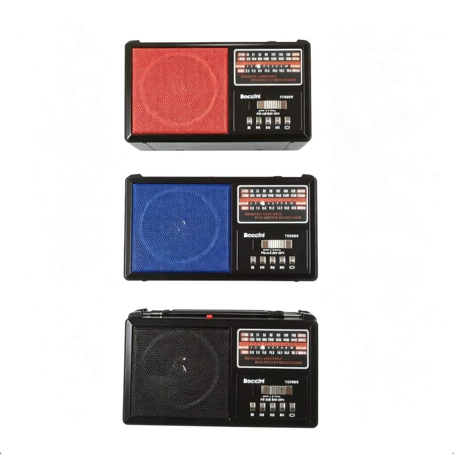 Radio de emergencia con carga solar, linterna LED, Bluetooth, radio de 3 bandas, reproductor USB/TF para camping y hogar - Ver 1