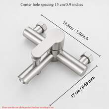 Stainless Steel Wall-Mounted Shower Mixer Faucet, Cold And Hot Bathroom Bathtub Faucet With Diverter, Modern Bathroom Shower Valve, Suitable For Home Bathroom Renovation - B - View 6