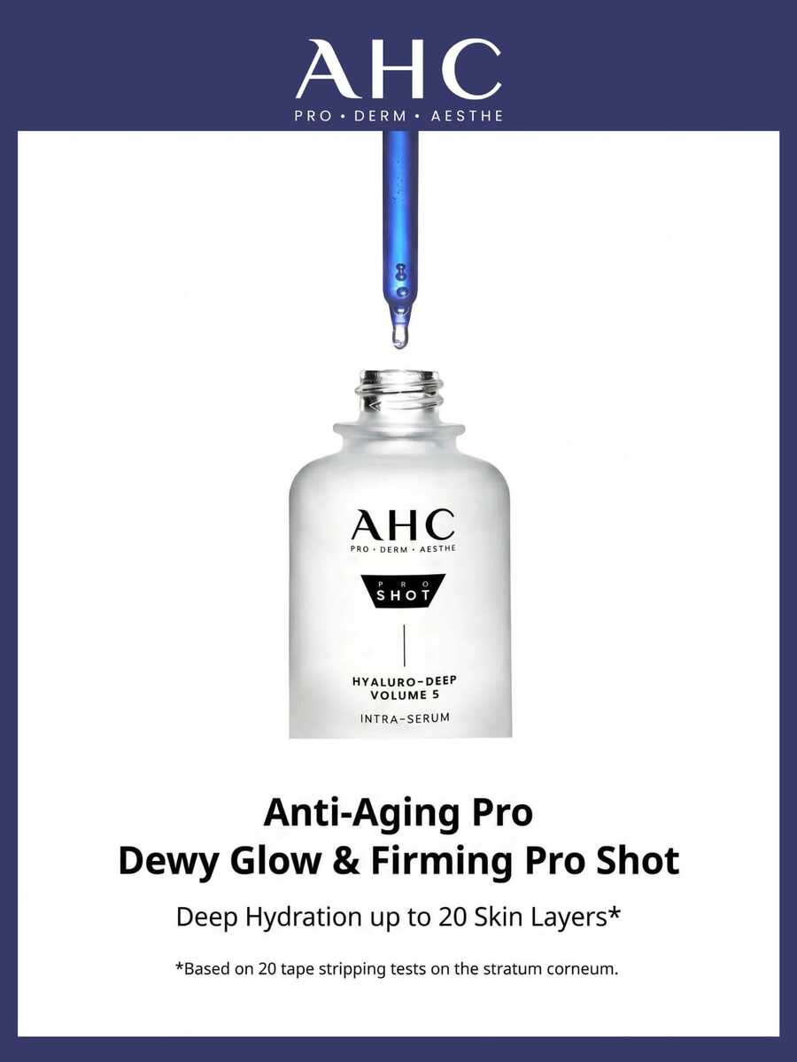 韓國原裝進口 AHC PRO SHOT HYALURO DEEP VOLUME 5 玻尿酸深層豐盈精華液 40ml 韓國保養品 - 40毫升 - 查看 1