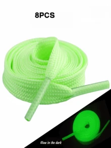 8/2PCS, Multi-Color Options, 120cm Glow-In-The-Dark Solid Color Reflective Shoelaces, Unisex Sports Shoes, Versatile, Suitable For Daily Wear, Dating, Party And Holiday Outfits - Multicolor - View 15