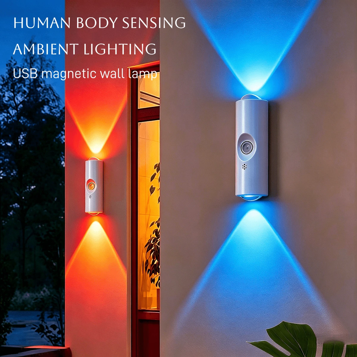 New Magnetic Wall Light, USB Rechargeable Night Light, Smart Sensor Wall Light, Cat Eye Design Atmosphere Light, Drill-Free Installation, Adjustable Lighting, Hill Projection Light. Suitable For Hallway, Stairs, Living Room, Bedroom, Garden. Back To School, Birthday, Holiday Gift Night Light. - Multicolor - View 1