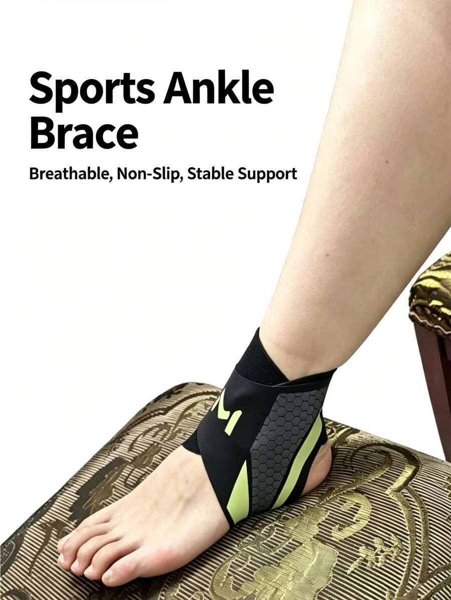 Sports Ankle Support, Suitable For Basketball, Football, Volleyball And Fitness, Unisex, Shock-Absorbing Function To Relieve Foot Fatigue, With Hook And Loop Heel Protection Design, Wrap-Around Compression Structure And Adjustable Ankle Support System. - Multicolor - View 1