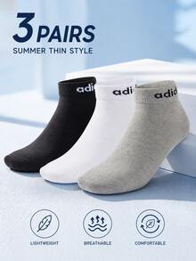 2 Pairs Adidas Unisex Solid Color Breathable Comfortable Mid-Calf Socks, Sportswear Light Ankle Socks, Antibacterial Odor-Resistant Athletic Socks - Crew Socks - View 4